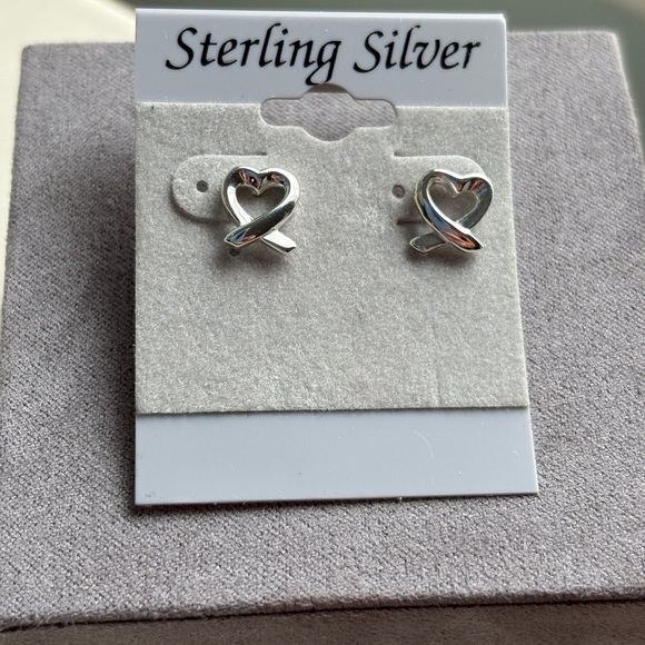Sterling Silver Heart Earrings - Picture 1 of 2